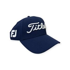 Titleist Navy Blue Script Logo Golf Hat Cap FJ FootJoy M/L Unisex